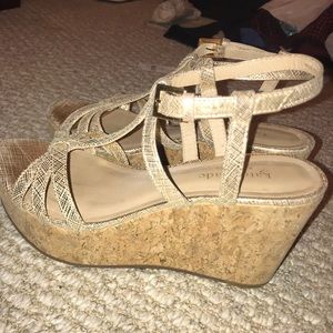 Kate spade metallic wedges
